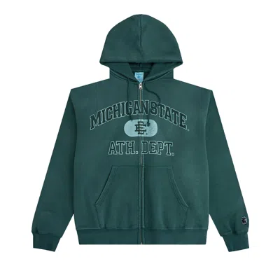 Pre-owned Eric Emanuel Ee Michigan St. Zip-up Hoodie 'green' | Men's Size Xxl