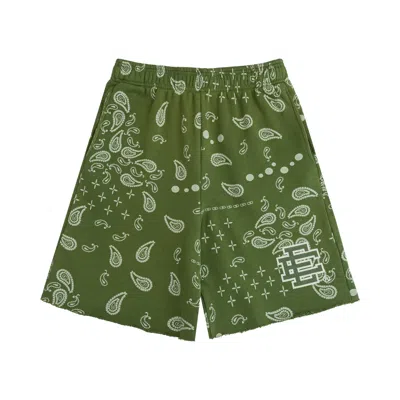 Pre-owned Eric Emanuel Ee Paisley Sweatshort 'olive' | Green | Men's Size Xxl