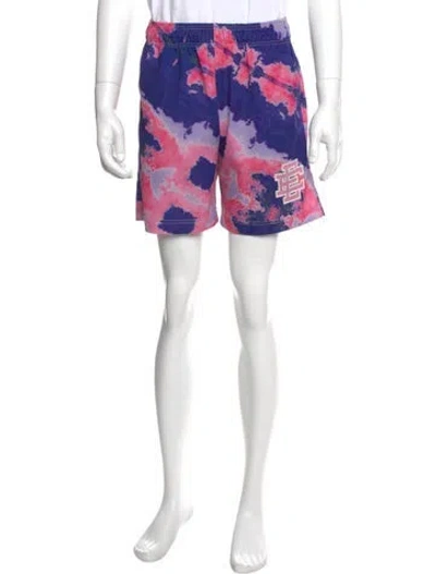 Pre-owned Eric Emanuel Ee Printed Athletic Shorts In Purple