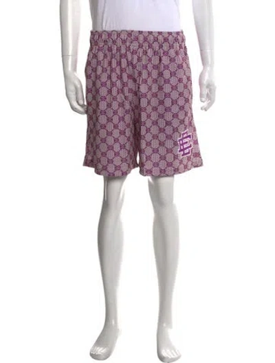 Pre-owned Eric Emanuel Ee Printed Athletic Shorts In Purple