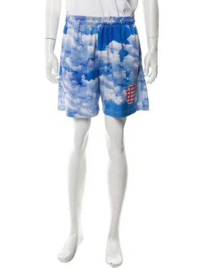 Pre-owned Eric Emanuel Ee Printed Jogger Shorts In Blue