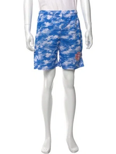 Pre-owned Eric Emanuel Ee Printed Jogger Shorts In Blue