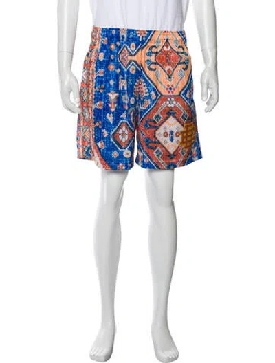 Pre-owned Eric Emanuel Ee Printed Jogger Shorts In Blue