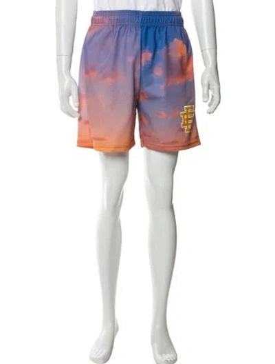 Pre-owned Eric Emanuel Ee Printed Jogger Shorts In Purple