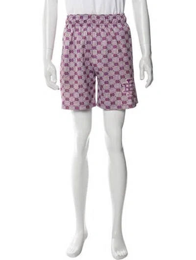 Pre-owned Eric Emanuel Ee Printed Jogger Shorts In Purple