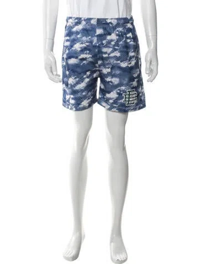 Pre-owned Eric Emanuel Ee Printed Short Sleeve Shirt In Blue