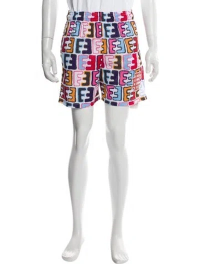 Pre-owned Eric Emanuel Ee Printed Shorts In White