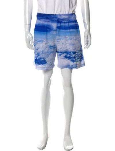 Pre-owned Eric Emanuel Ee Printed Swim Trunks In Blue