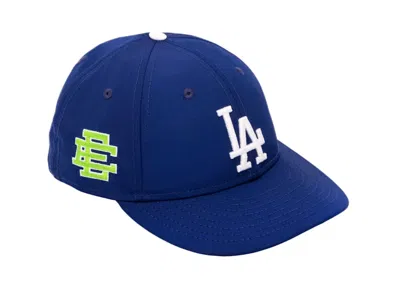 Pre-owned Eric Emanuel Ee Retro Crown Dodgers Hat In Blue/lime