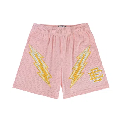 Pre-owned Eric Emanuel Ee Short 'rose Quartz/yellow Bolt' | Pink | Men's Size S