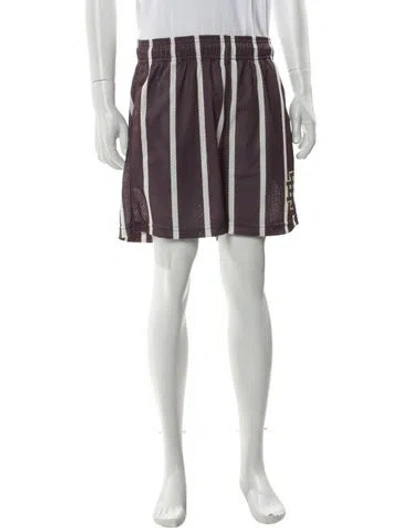 Pre-owned Eric Emanuel Ee Striped Jogger Shorts In Gray