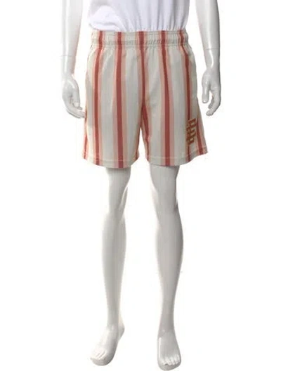 Pre-owned Eric Emanuel Ee Striped Jogger Shorts In Neutral