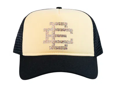 Pre-owned Eric Emanuel Ee Swarovski Trucker Hat In Black/pink