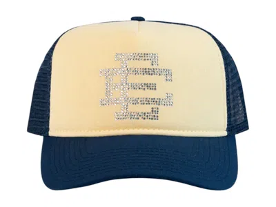 Pre-owned Eric Emanuel Ee Swarovski Trucker Hat In Blue/silver