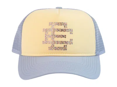 Pre-owned Eric Emanuel Ee Swarovski Trucker Hat In Grey/pink In Multi