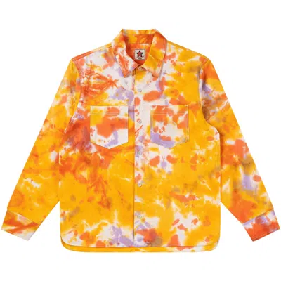 Pre-owned Eric Emanuel Ee Tie Dye Shacket 'yellow' | Men's Size S