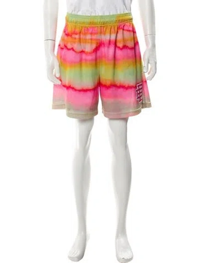 Pre-owned Eric Emanuel Ee Tie-dye Print Flat Front Shorts In Pink
