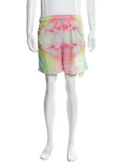 Pre-owned Eric Emanuel Ee Tie-dye Print Jogger Shorts In Orange