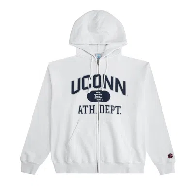 Pre-owned Eric Emanuel Ee Uconn Zip-up Hoodie 'white' | Men's Size Xxl