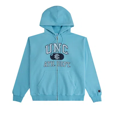 Pre-owned Eric Emanuel Ee Unc Zip-up Hoodie 'washed Carolina Blue/navy' | Men's Size S
