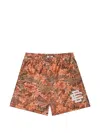 Eric Emanuel Leaf-pattern Shorts In Brown