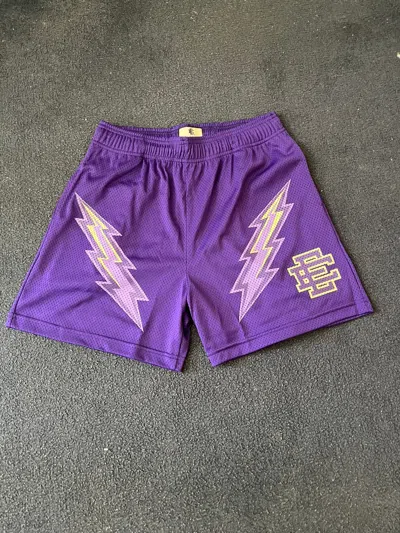 Pre-owned Eric Emanuel Lighting Bolt Shorts In Purple