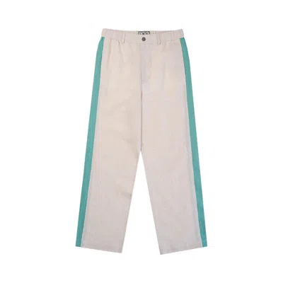 Pre-owned Eric Emanuel Linen Pants 'ivory/blue' | Cream | Men's Size S In White