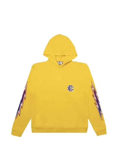 Eric Emanuel Logo-print Lightning-bolt Hoodie In Yellow