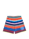 Eric Emanuel Logo-print Striped-pattern Shorts In Multi