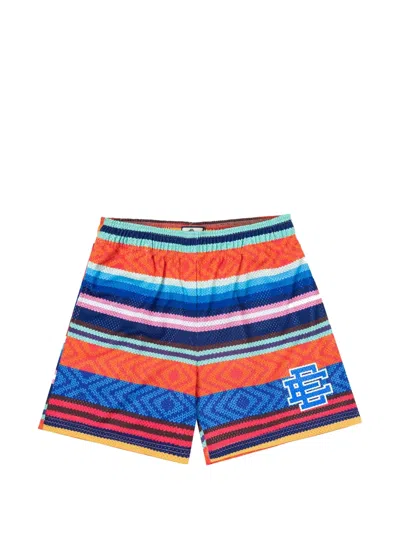 Eric Emanuel Logo-print Striped-pattern Shorts In Multi