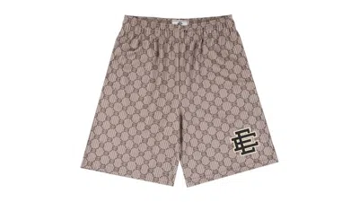 Pre-owned Eric Emanuel Men's  Ee Baggy Short In Beige Ee Print/black