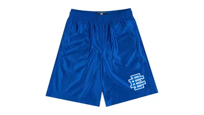 Pre-owned Eric Emanuel Men's  Ee Baggy Short In Royal Blue/royal Shiny
