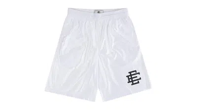 Pre-owned Eric Emanuel Men's  Ee Baggy Short In Shiny White/black