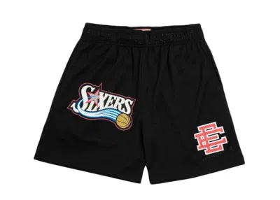 Pre-owned Eric Emanuel Men's  Ee Basic 76ers Short In Black/red In Multi