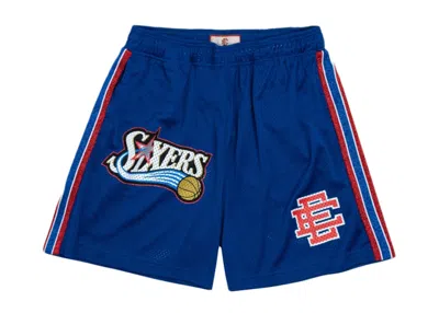 Pre-owned Eric Emanuel Men's  Ee Basic 76ers Short In Blue/red In Multi