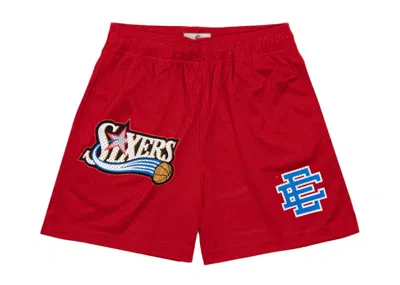 Pre-owned Eric Emanuel Men's  Ee Basic 76ers Short In Red/blue