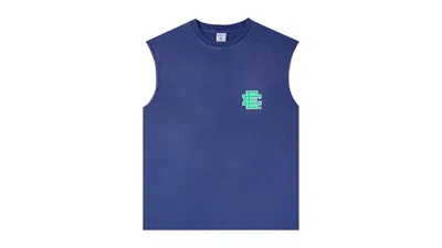 Pre-owned Eric Emanuel Men's  Ee Basic Cutoff T-shirt In Washed Purple/green