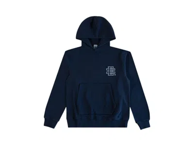 Pre-owned Eric Emanuel Men's  Ee Basic Hoodie (fw24) In Navy Blue/white