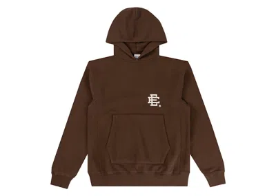 Pre-owned Eric Emanuel Men's  Ee Basic Hoodie In Brown/white