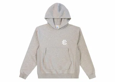 Pre-owned Eric Emanuel Men's  Ee Basic Hoodie In Heather Grey/white In Multi