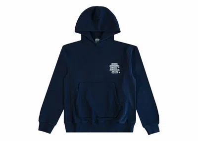 Pre-owned Eric Emanuel Men's  Ee Basic Hoodie In Navy Blue/grey