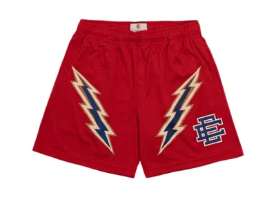 Pre-owned Eric Emanuel Men's  Ee Basic Lightning Bolt Short In Red/copper/blue