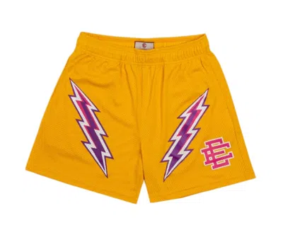 Pre-owned Eric Emanuel Men's  Ee Basic Lightning Bolt Short In Yellow/purple/pink