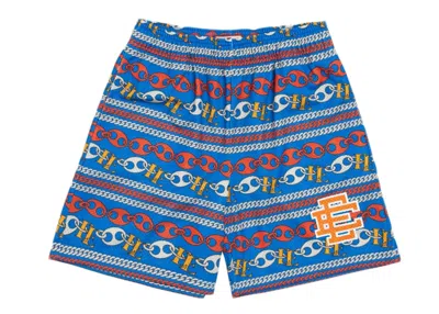 Pre-owned Eric Emanuel Men's  Ee Basic Link Short In Red/white/royal Blue In Multi