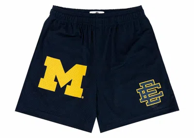 Pre-owned Eric Emanuel Men's  Ee Basic Michigan Short In Blue/maize