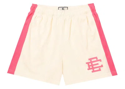 Pre-owned Eric Emanuel Men's  Ee Basic Short In Antique White/knockout Pink In Multi