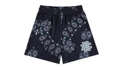 Pre-owned Eric Emanuel Men's  Ee Basic Short In Black Paisley/silver