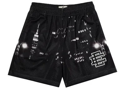 Pre-owned Eric Emanuel Men's  Ee Basic Short In Black Sky Blueline