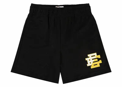 Pre-owned Eric Emanuel Men's  Ee Basic Short In Black/white/yellow Split