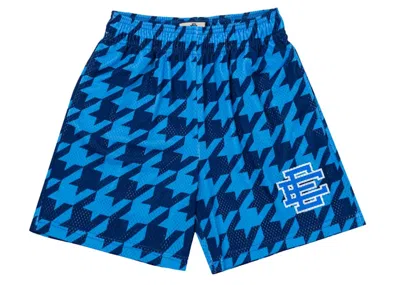 Pre-owned Eric Emanuel Men's  Ee Basic Short In Blue Houndstooth